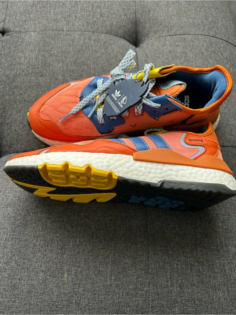 adidas Orange, Blue & Yellow ninjas time in sneakers